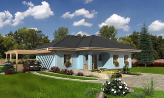 House with a garage and storage space in the basement.